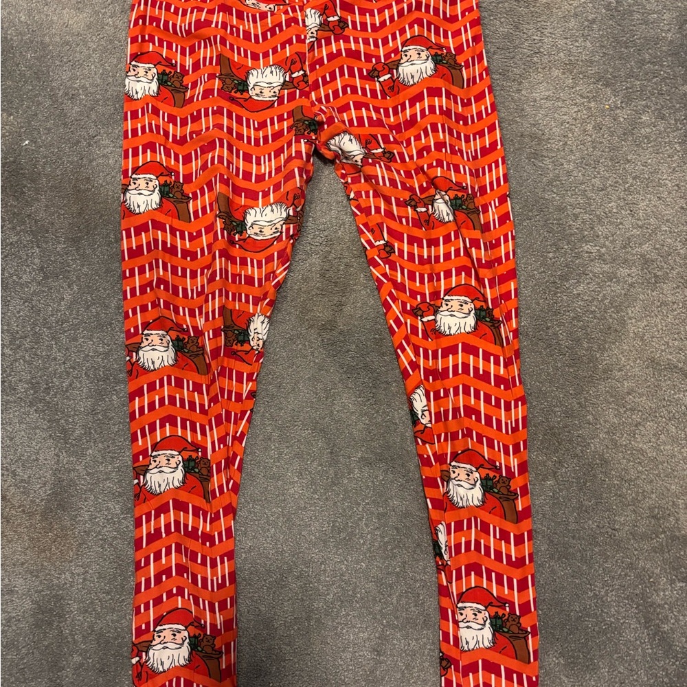 LuLaRoe Red & White Holiday Leggings